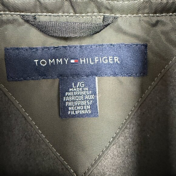 Men's TOMMY HILFIGER Olive Flight Bomber Jacket Sweatshirt- Size Large - Picture 8 of 14